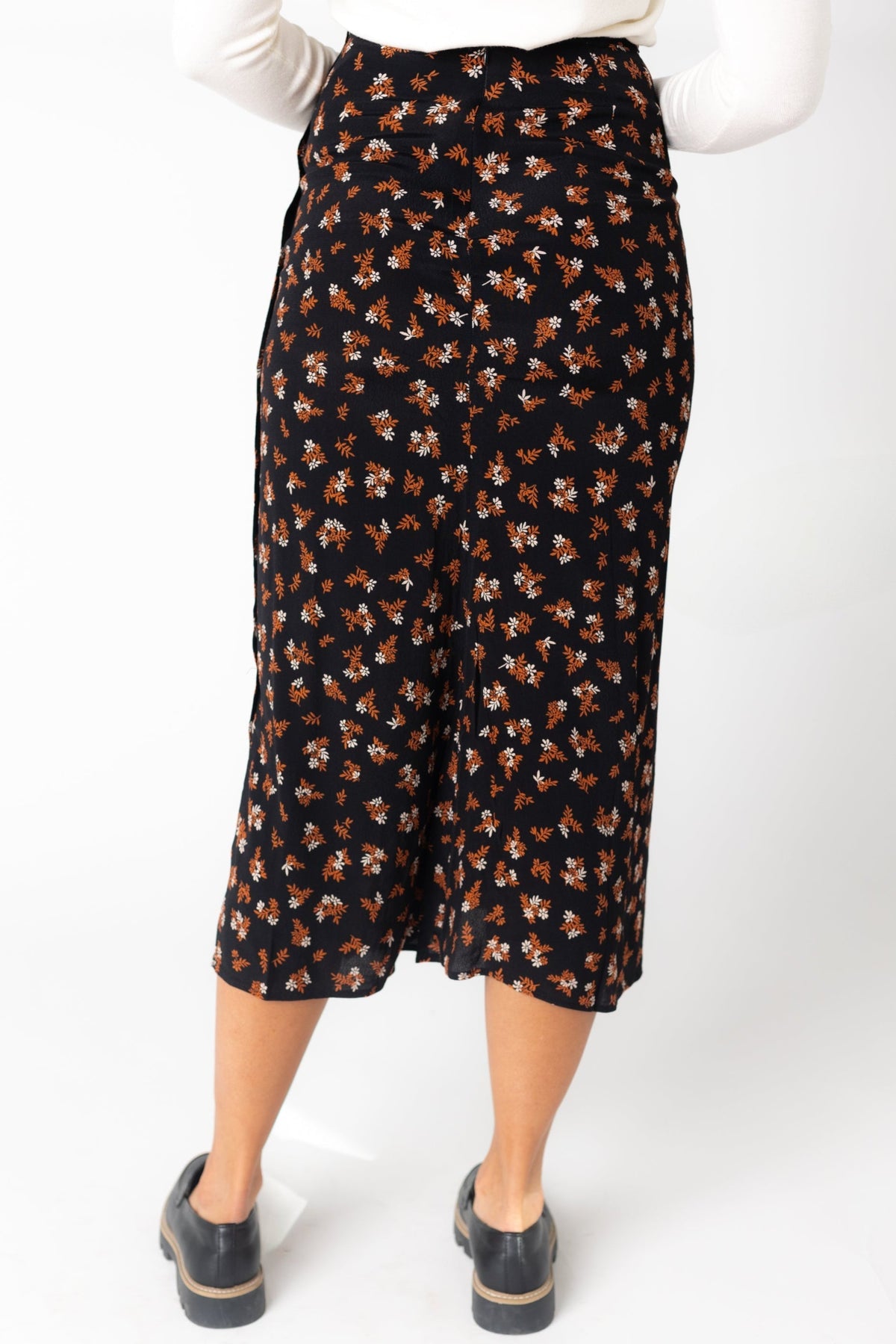 Erica Floral Button Skirt