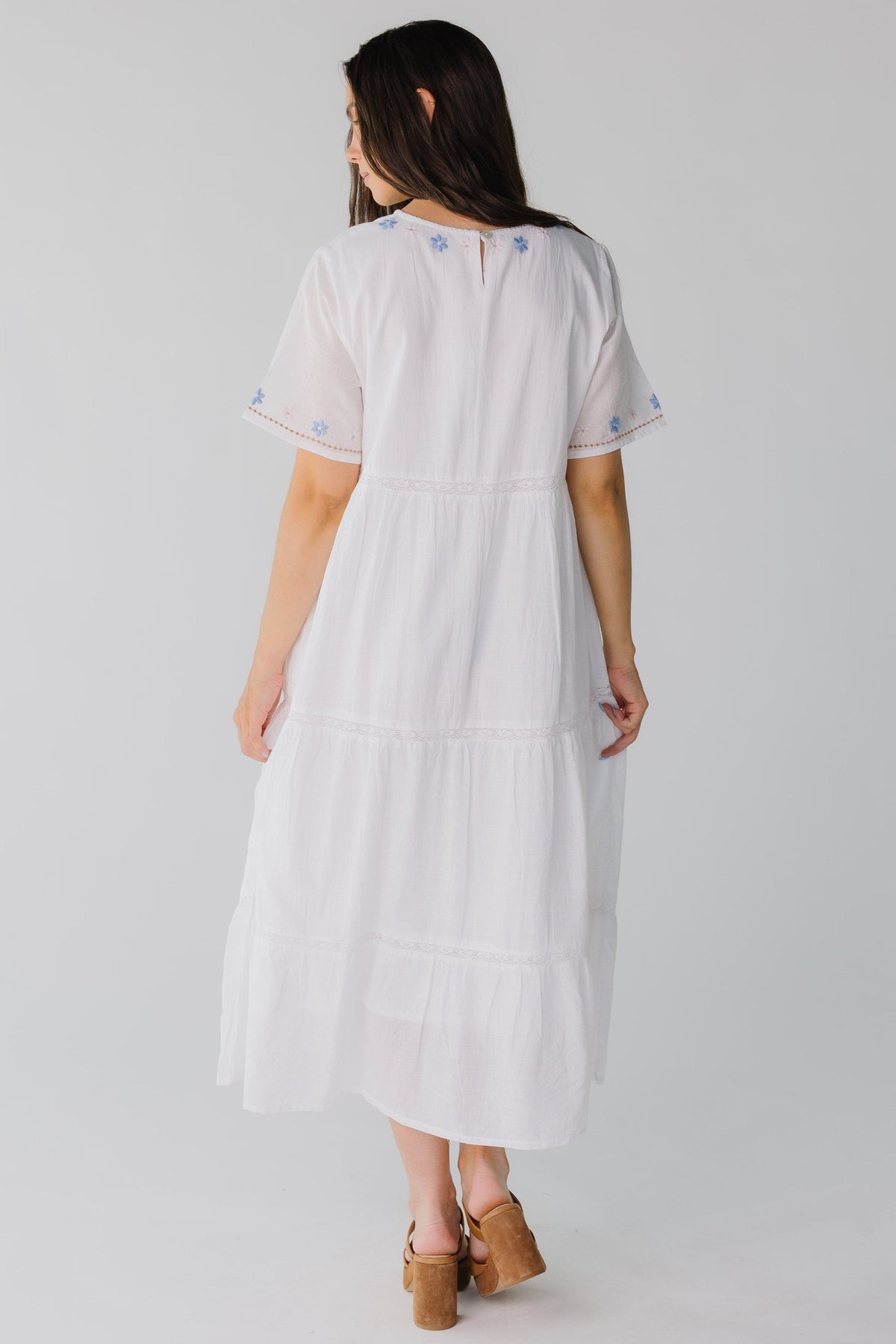 Citrus Spring Tiered Embroidered Dress