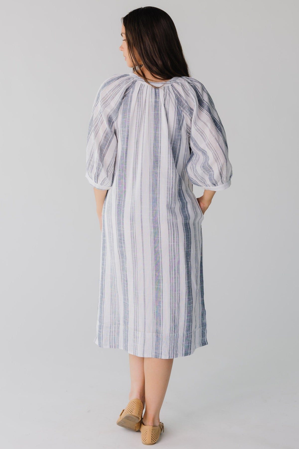 Citrus Seaside Button Down Midi Dress