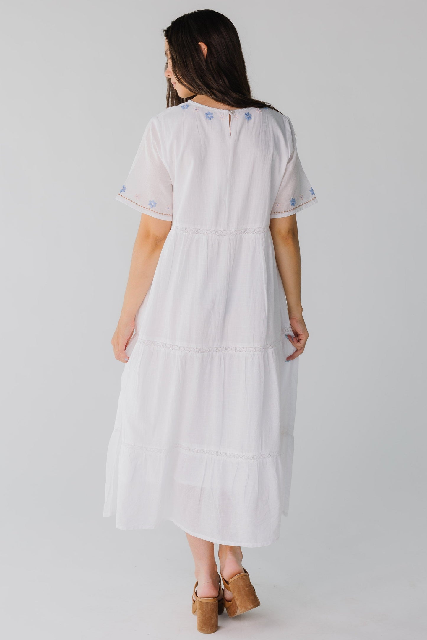 Citrus Spring Tiered Embroidered Dress