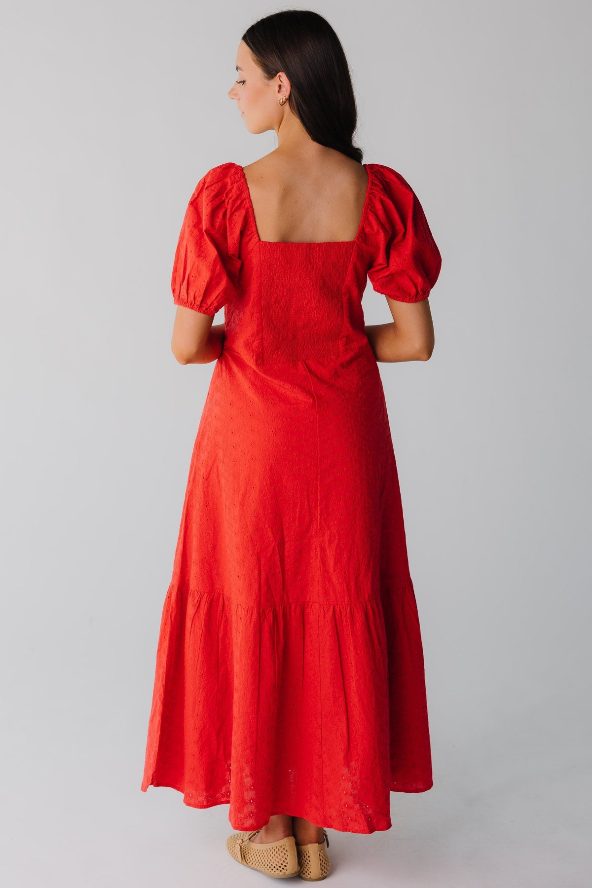 Citrus Alba Eyelet Midi Dress