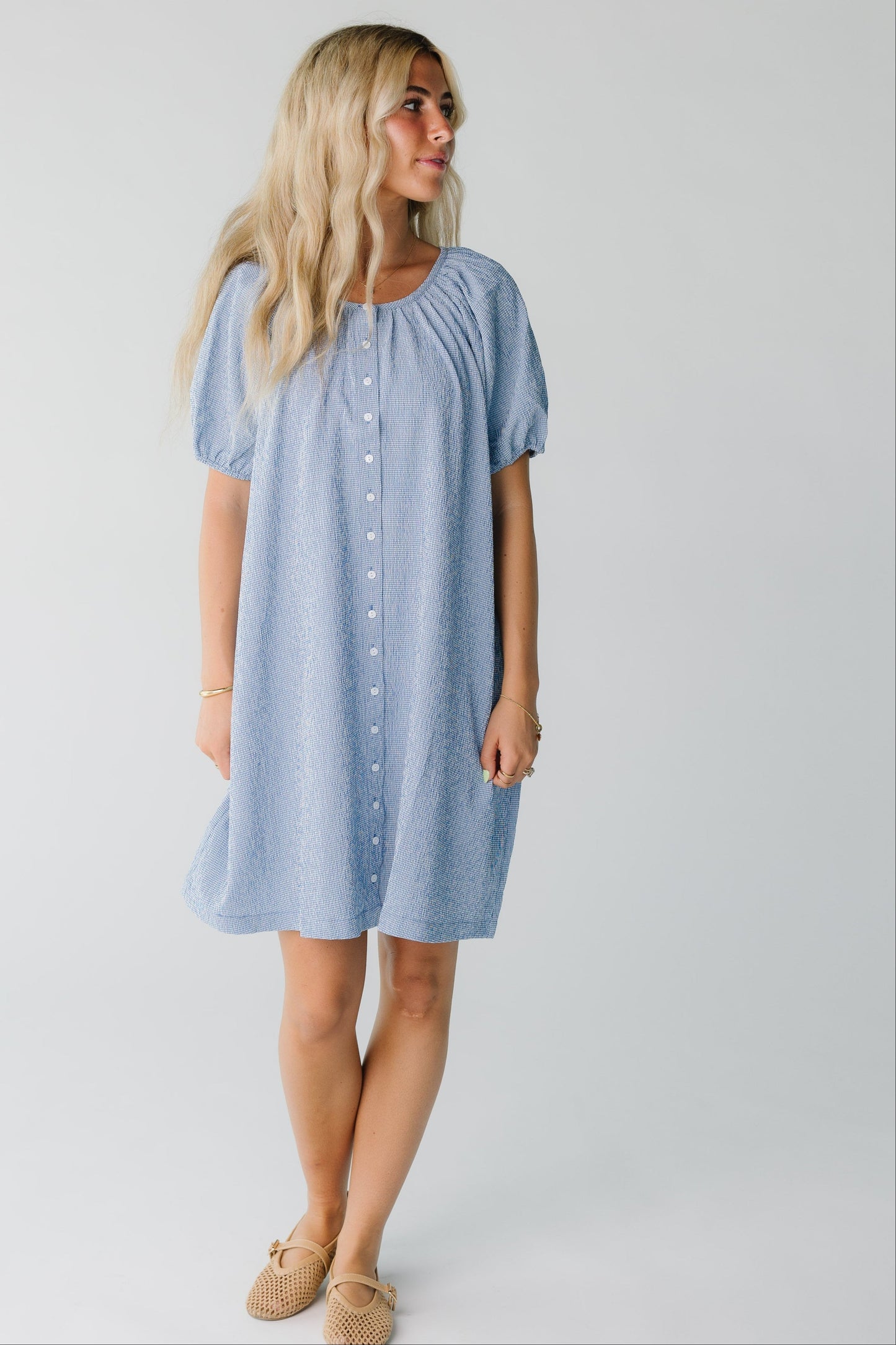 Brass & Roe Bree Textured Knee Dress