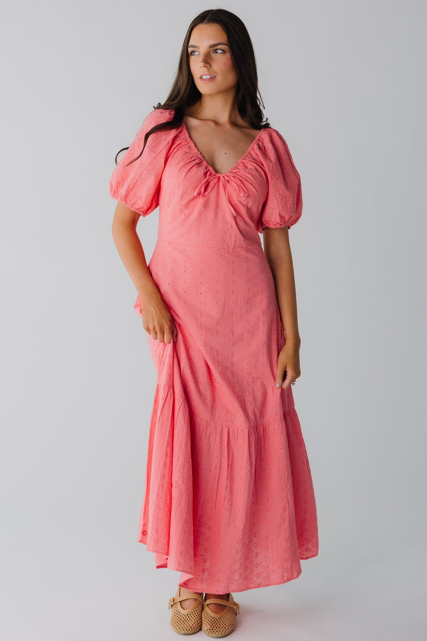 Citrus Alba Eyelet Midi Dress