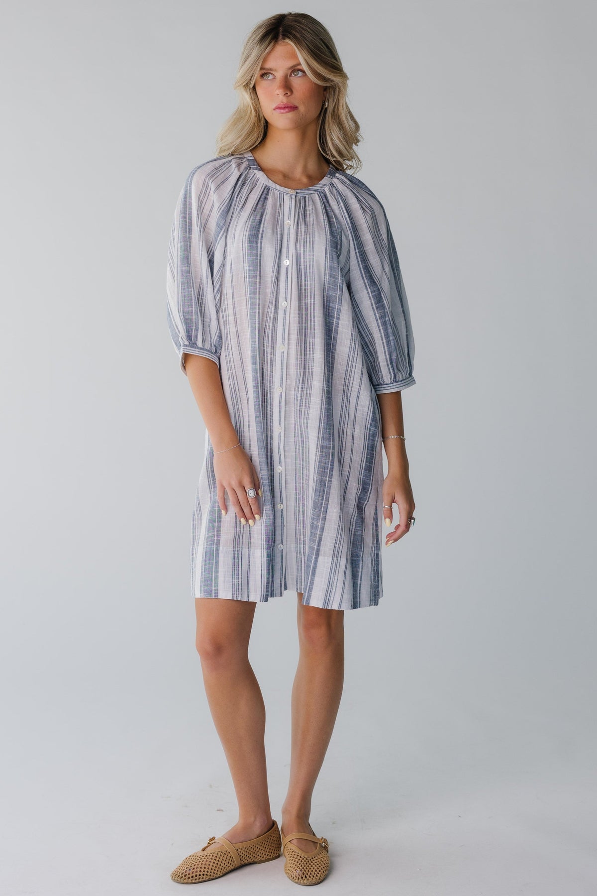 Citrus Seaside Button Down Knee Dress