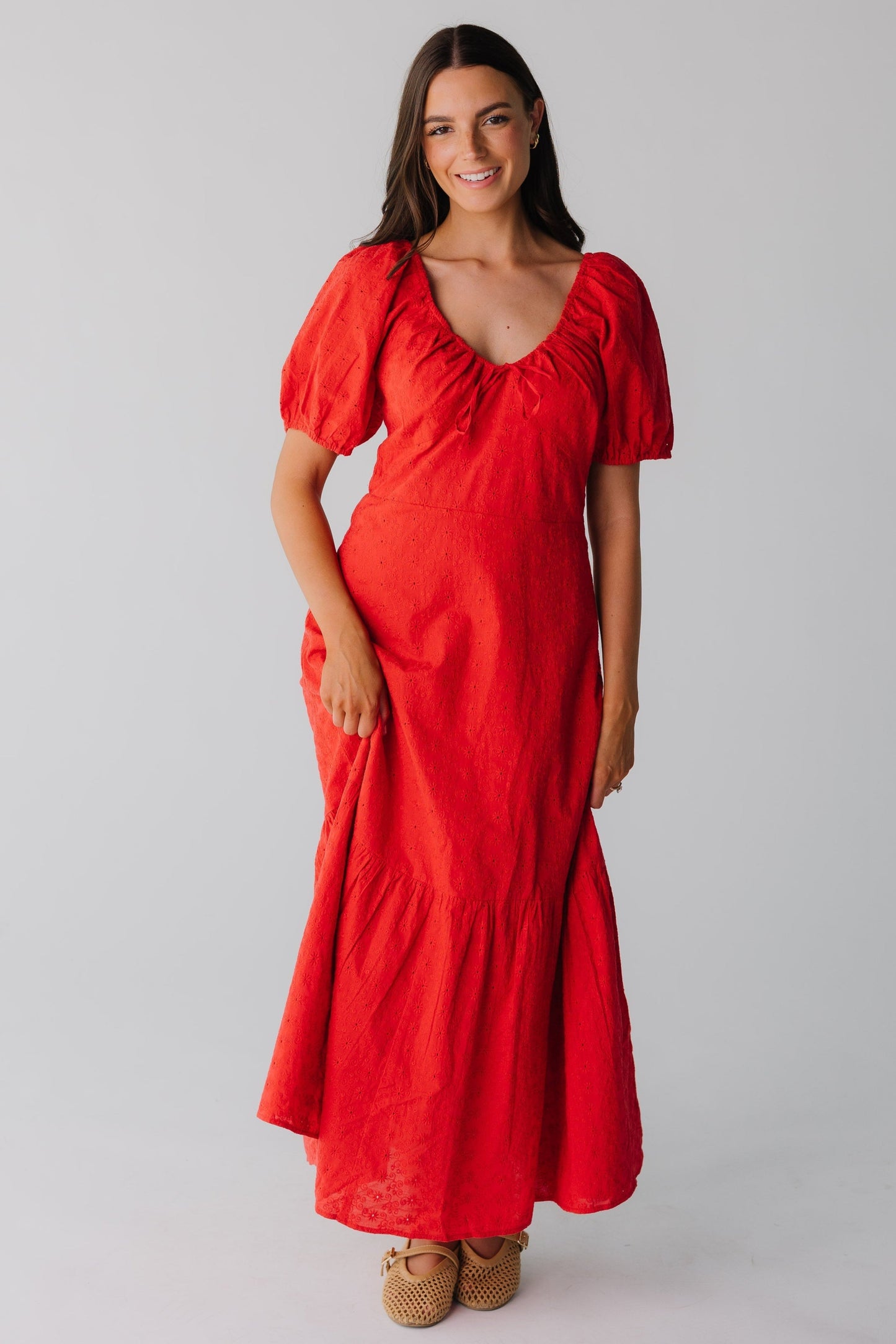 Citrus Alba Eyelet Midi Dress