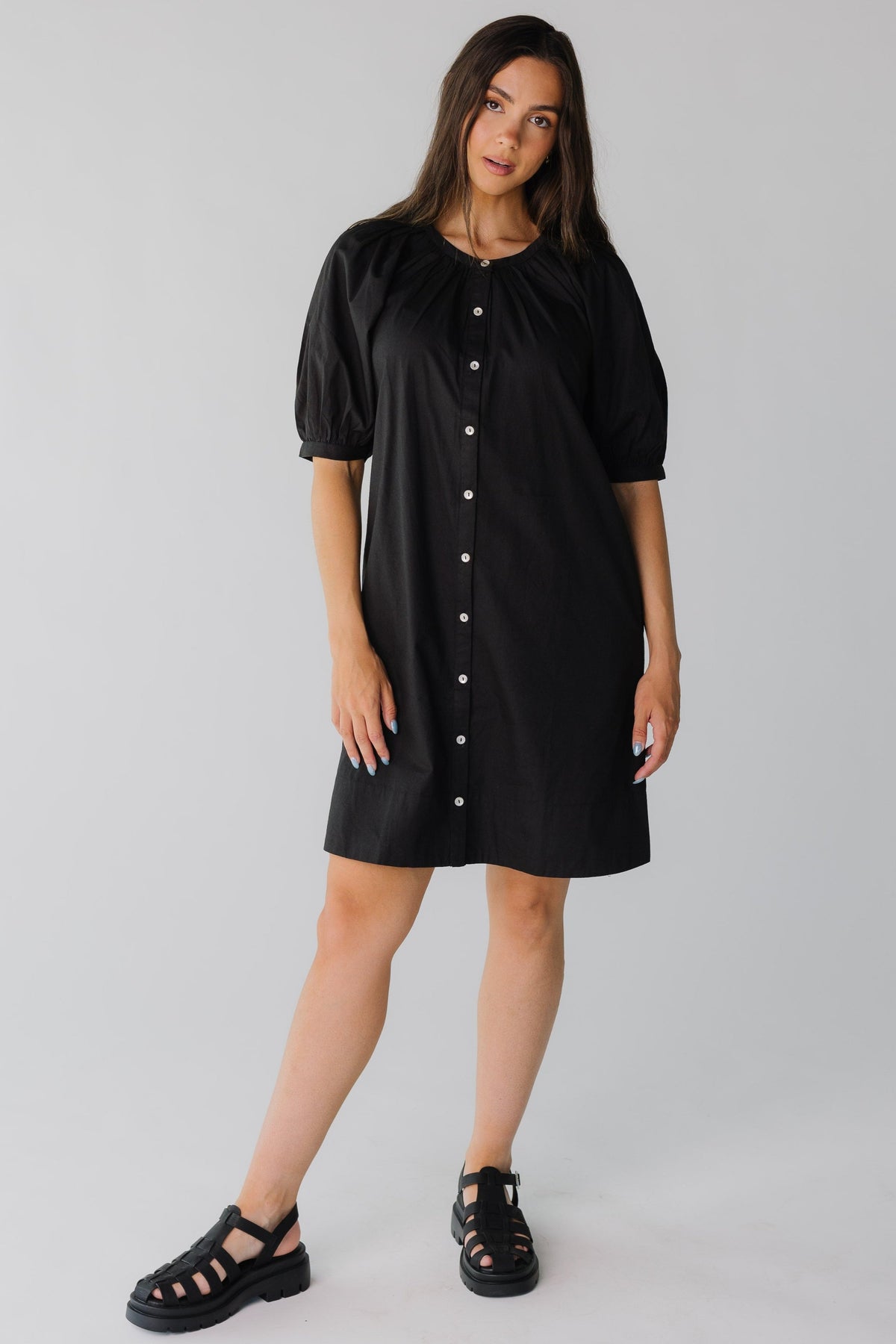 Citrus Seaside Button Down Knee Dress