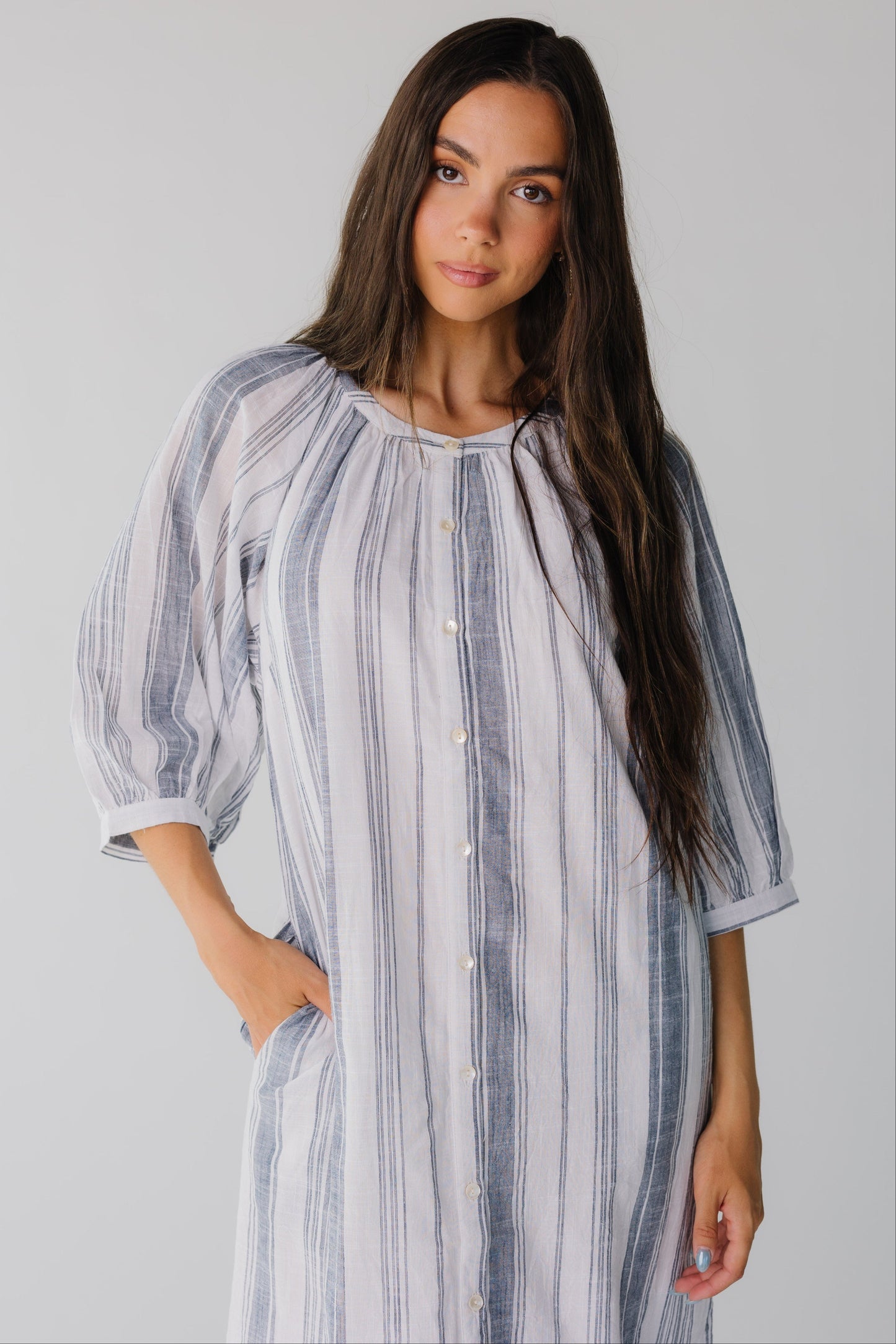 Citrus Seaside Button Down Midi Dress