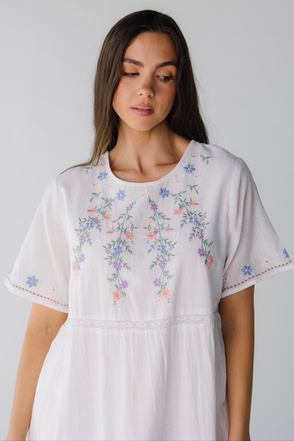 Citrus Spring Tiered Embroidered Dress