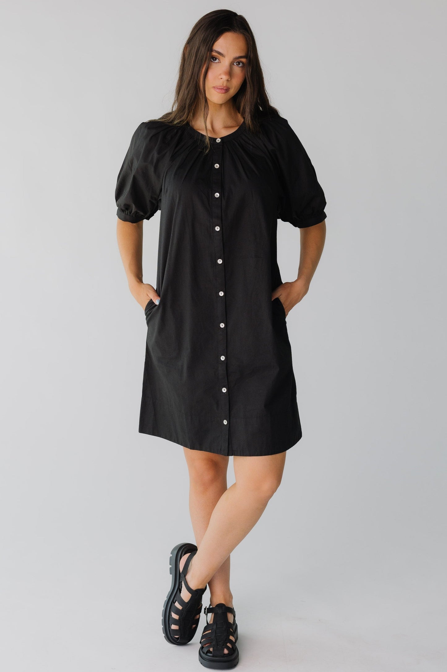 Citrus Seaside Button Down Knee Dress
