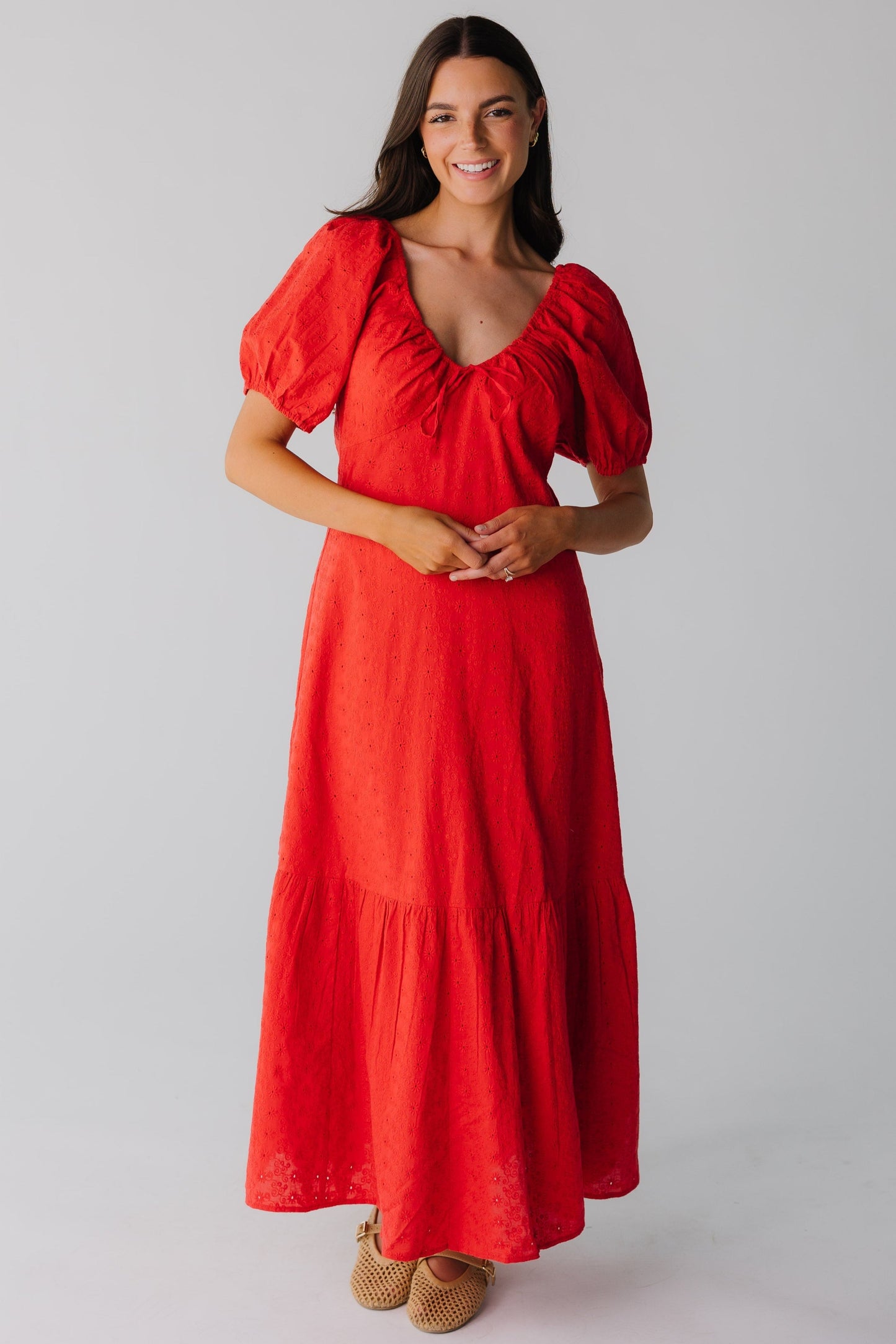 Citrus Alba Eyelet Midi Dress
