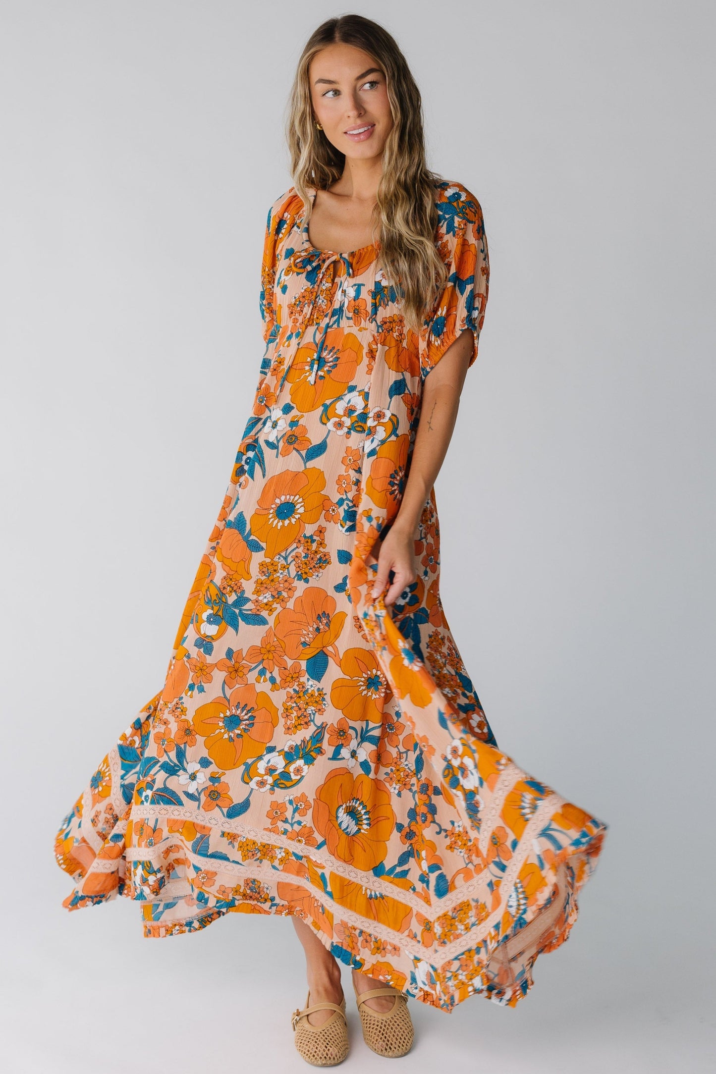 Citrus Lyon Crepe Maxi Dress