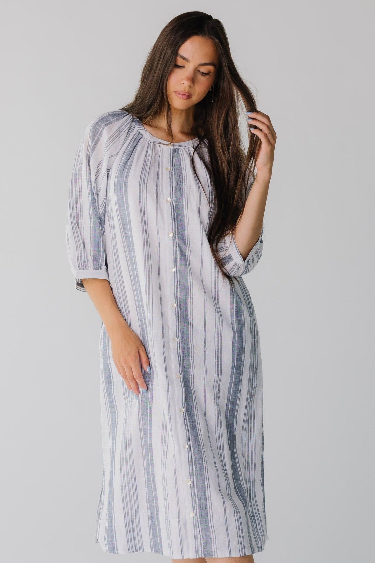 Citrus Seaside Button Down Midi Dress